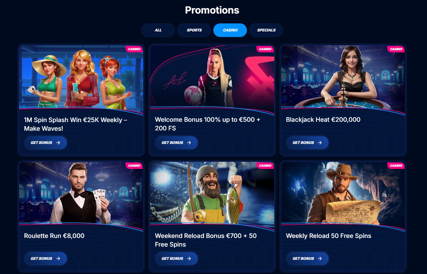Boomerang Casino welcome bonus offer for new Ireland players