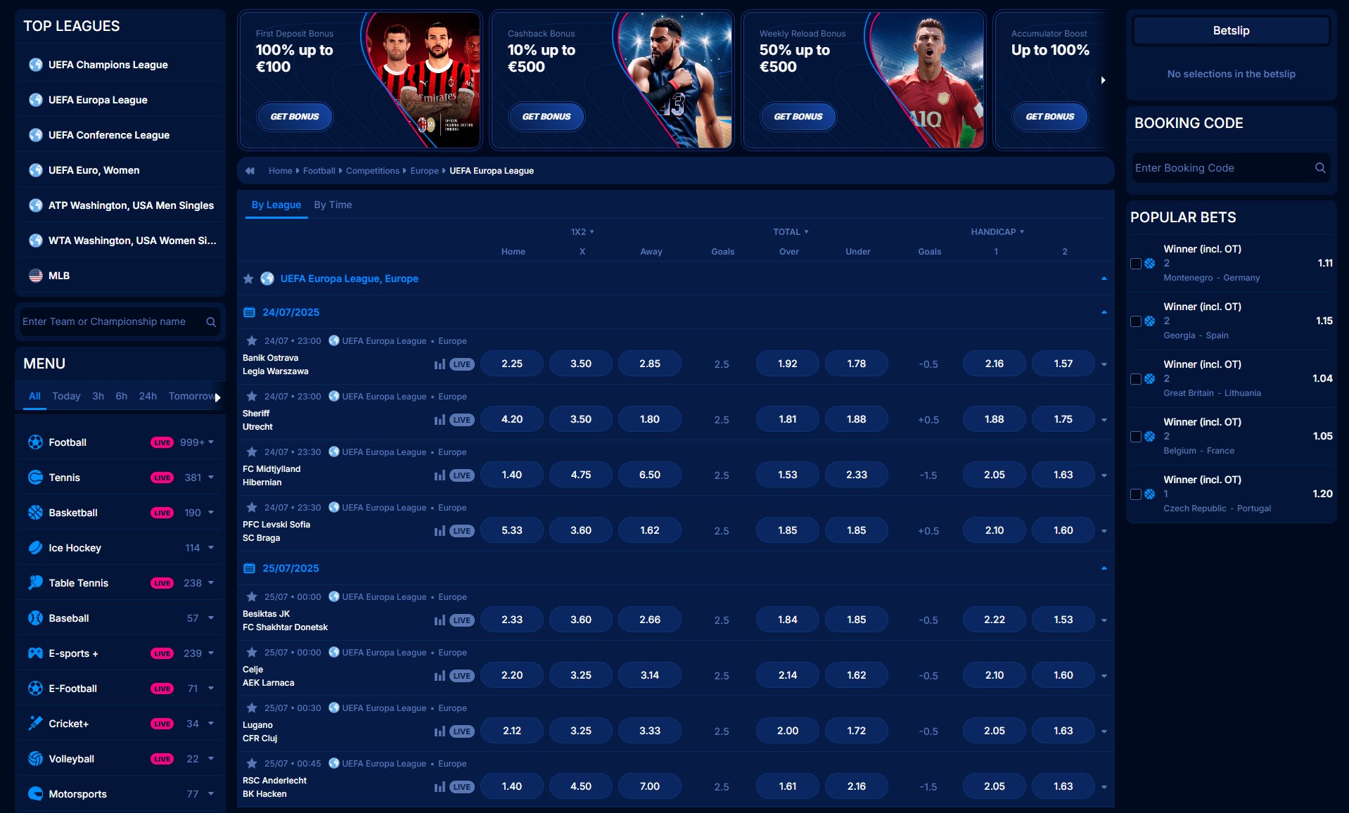 Live in-play sports betting screen at Boomerang Bet with changing odds